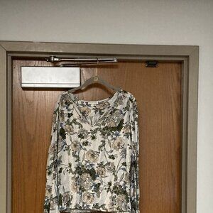 Blousology floral peasant style top shirt sz large